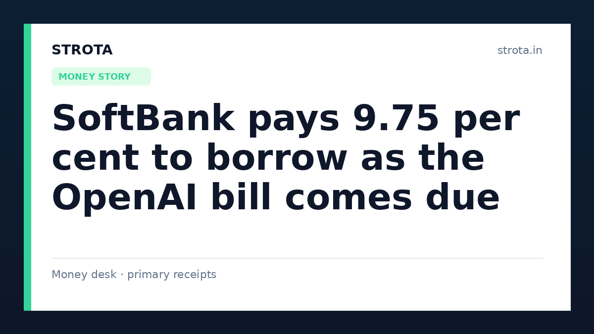 SoftBank pays 9.75 per cent to borrow as the OpenAI bill comes due