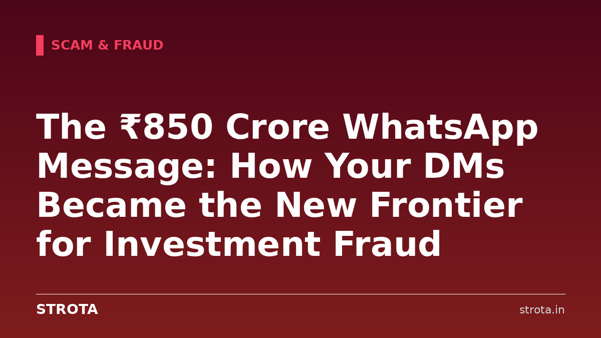 The ₹850 Crore WhatsApp Message: How Your DMs Became the New Frontier for Investment Fraud